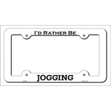 Jogging Novelty Metal License Plate Frame LPF-092 White