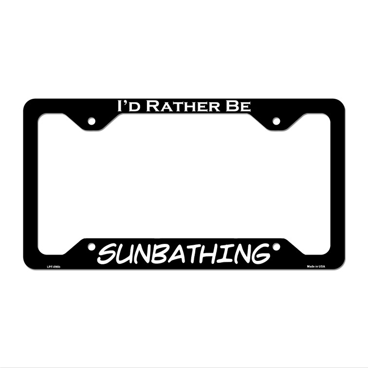 Sunbathing Novelty Metal License Plate Frame LPF-096 12.25" x 6.5" Black Frame (LPF)