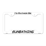 Sunbathing Novelty Metal License Plate Frame LPF-096 12.25" x 6.5" White Frame (LPF)