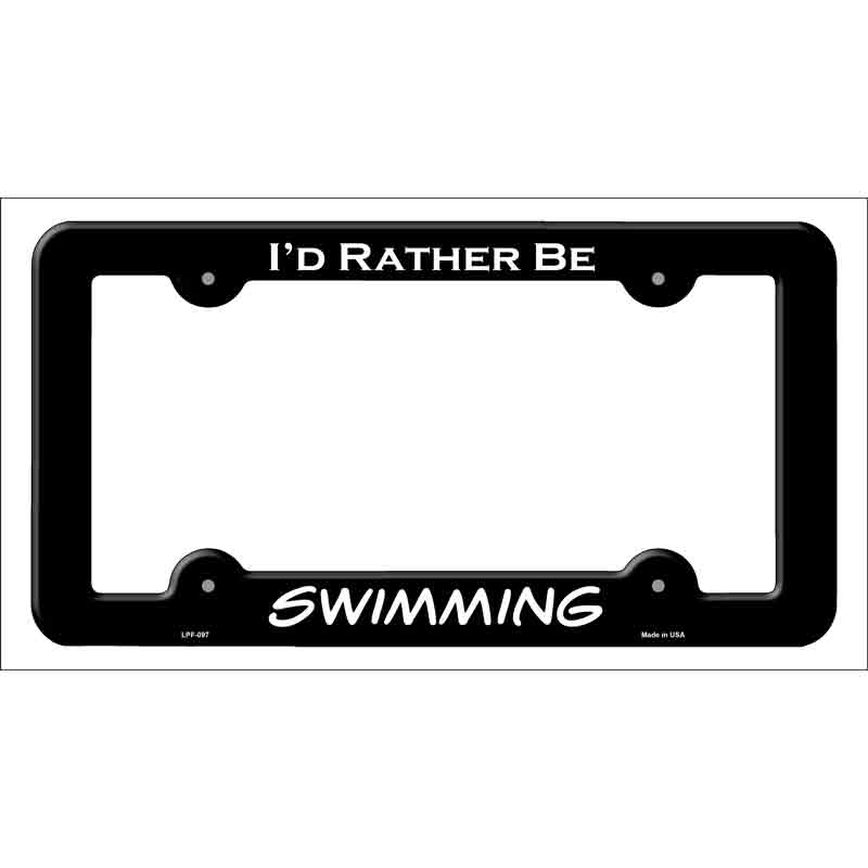 Swimming Novelty Metal License Plate Frame LPF-097 Black