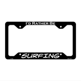 Surfing Novelty Metal License Plate Frame LPF-098 12.25" x 6.5" Black Frame (LPF)