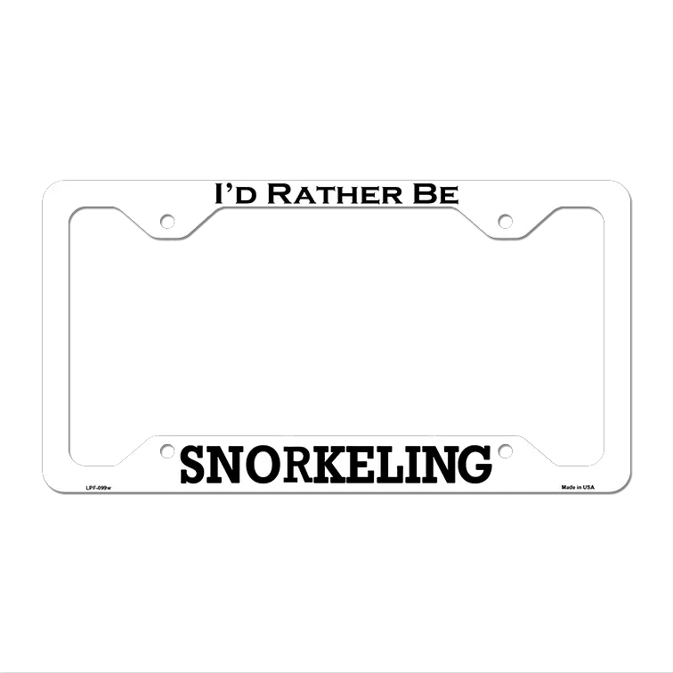 Snorkeling Novelty Metal License Plate Frame LPF-099 12.25" x 6.5" White Frame (LPF)