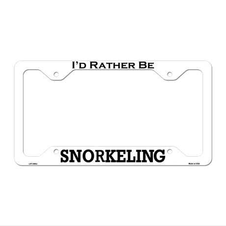 Snorkeling Novelty Metal License Plate Frame LPF-099 12.25" x 6.5" White Frame (LPF)