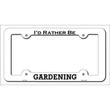 Gardening Novelty Metal License Plate Frame LPF-101 White