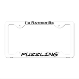 Puzzling Novelty Metal License Plate Frame LPF-103 12.25" x 6.5" White Frame (LPF)