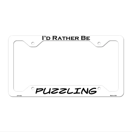 Puzzling Novelty Metal License Plate Frame LPF-103 12.25" x 6.5" White Frame (LPF)