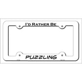 Puzzling Novelty Metal License Plate Frame LPF-103 White