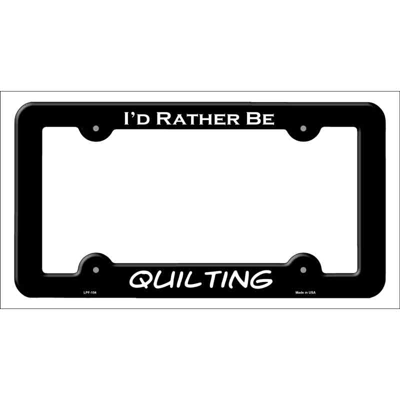 Quilting Novelty Metal License Plate Frame LPF-104 Black