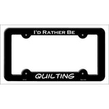 Quilting Novelty Metal License Plate Frame LPF-104 Black
