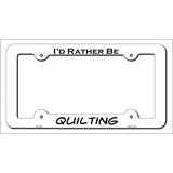 Quilting Novelty Metal License Plate Frame LPF-104 White