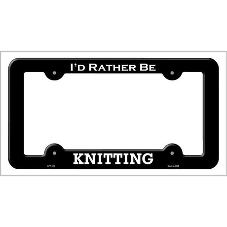 Knitting Novelty Metal License Plate Frame LPF-105 Black