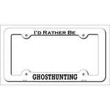 Ghosthunting Novelty Metal License Plate Frame LPF-109 White