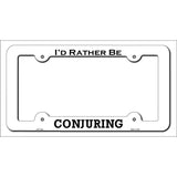 Conjuring Novelty Metal License Plate Frame LPF-110 White