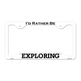 Exploring Novelty Metal License Plate Frame LPF-112 12.25" x 6.5" White Frame (LPF)