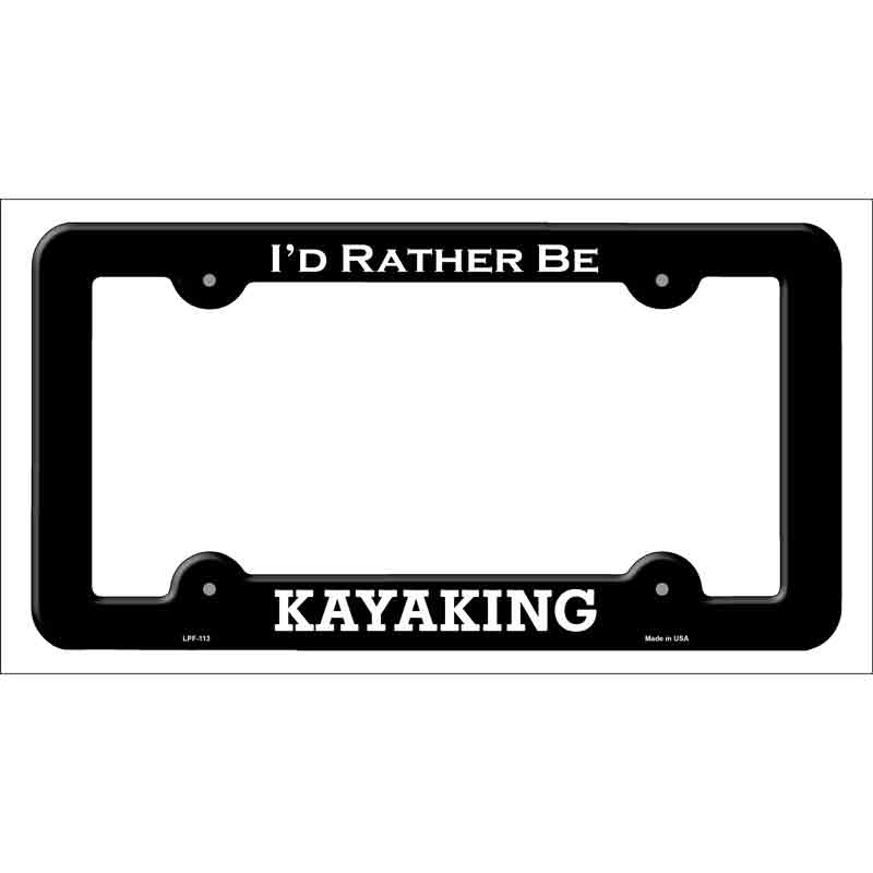 Kayaking Novelty Metal License Plate Frame LPF-113 Black