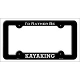 Kayaking Novelty Metal License Plate Frame LPF-113 Black