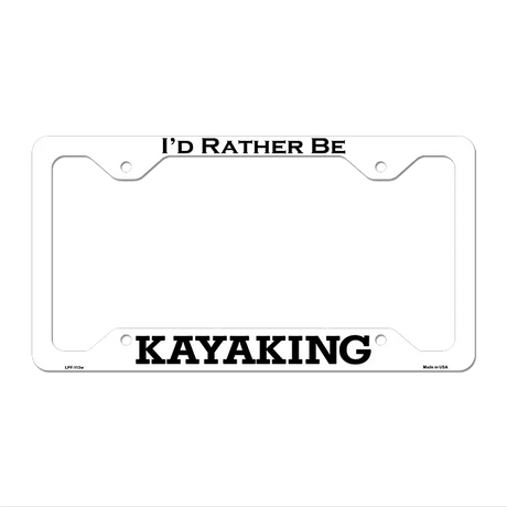 Kayaking Novelty Metal License Plate Frame LPF-113 12.25" x 6.5" White Frame (LPF)