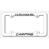Camping Novelty Metal License Plate Frame LPF-115 White
