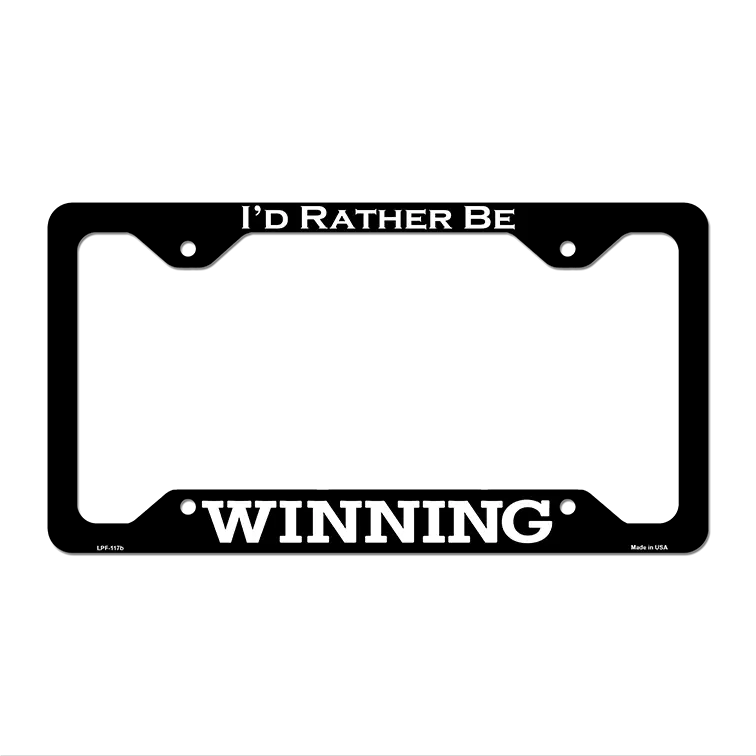 Winning Novelty Metal License Plate Frame LPF-117 12.25" x 6.5" Black Frame (LPF)