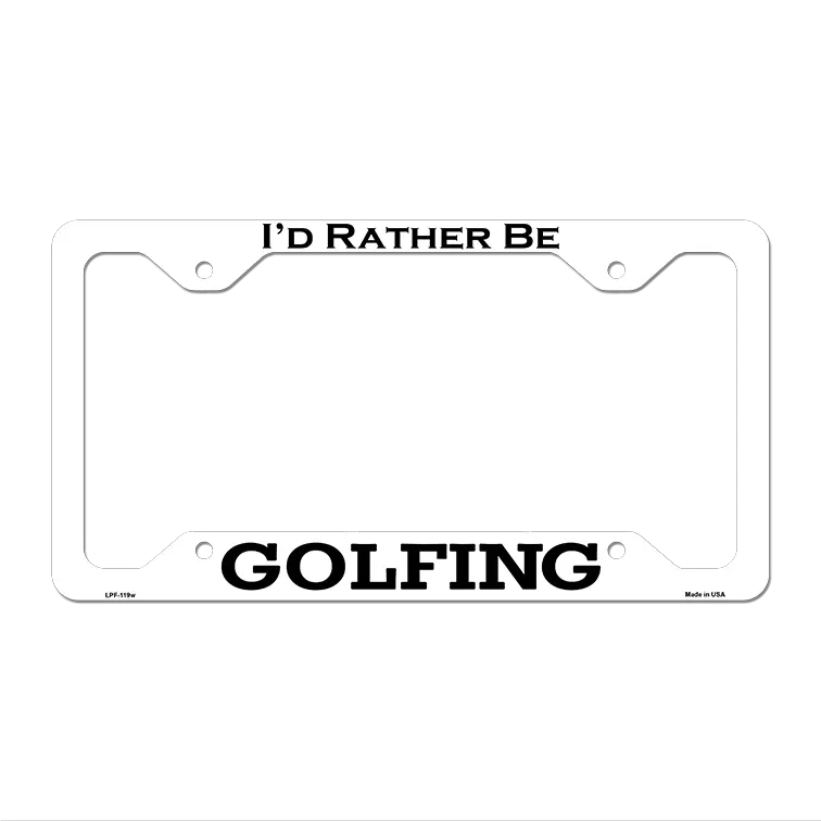 Golfing Novelty Metal License Plate Frame LPF-119 12.25" x 6.5" White Frame (LPF)