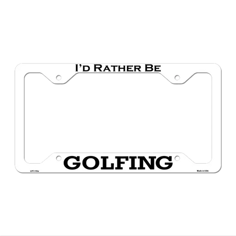 Golfing Novelty Metal License Plate Frame LPF-119 12.25" x 6.5" White Frame (LPF)