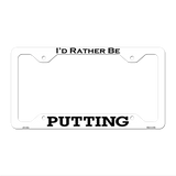 Putting Novelty Metal License Plate Frame LPF-120 12.25" x 6.5" White Frame (LPF)