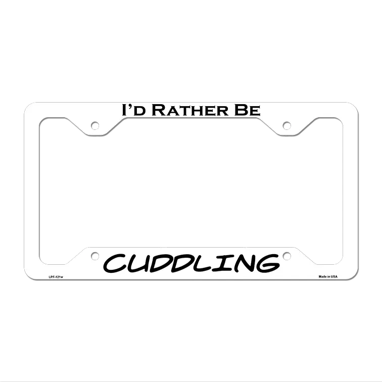Cuddling Novelty Metal License Plate Frame LPF-121 12.25" x 6.5" White Frame (LPF)