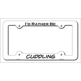 Cuddling Novelty Metal License Plate Frame LPF-121 White