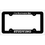 Studying Novelty Metal License Plate Frame LPF-122 Black