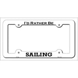 Sailing Novelty Metal License Plate Frame LPF-123 White