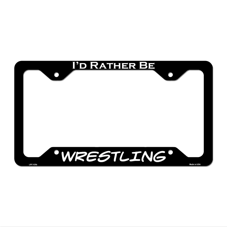 Wrestling Novelty Metal License Plate Frame LPF-125 12.25" x 6.5" Black Frame (LPF)