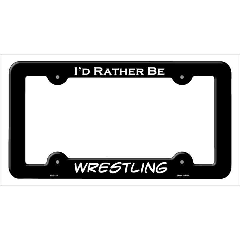 Wrestling Novelty Metal License Plate Frame LPF-125 Black