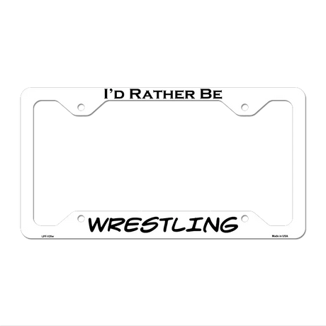 Wrestling Novelty Metal License Plate Frame LPF-125 12.25" x 6.5" White Frame (LPF)