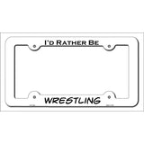 Wrestling Novelty Metal License Plate Frame LPF-125 White