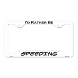 Speeding Novelty Metal License Plate Frame LPF-126 12.25" x 6.5" White Frame (LPF)