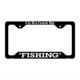Fishing Novelty Metal License Plate Frame LPF-128 12.25" x 6.5" Black Frame (LPF)