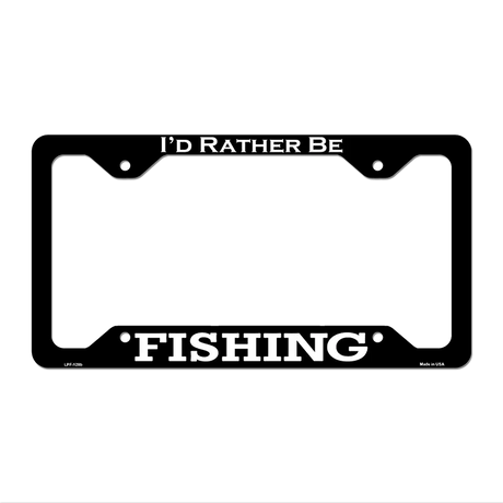 Fishing Novelty Metal License Plate Frame LPF-128 12.25" x 6.5" Black Frame (LPF)