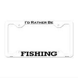 Fishing Novelty Metal License Plate Frame LPF-128 12.25" x 6.5" White Frame (LPF)
