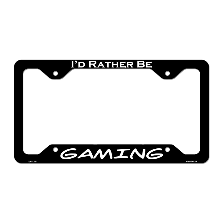 Gaming Novelty Metal License Plate Frame LPF-130 12.25" x 6.5" Black Frame (LPF)
