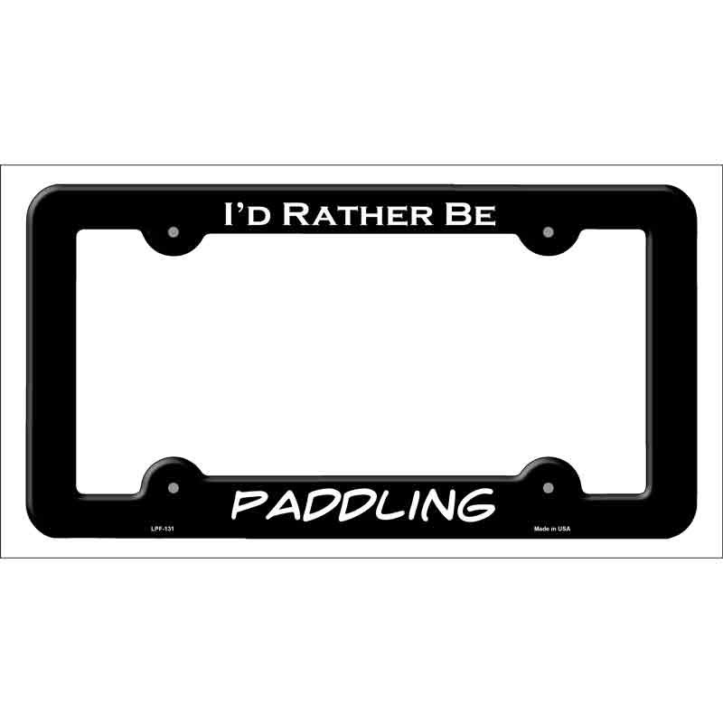 Paddling Novelty Metal License Plate Frame LPF-131 Black