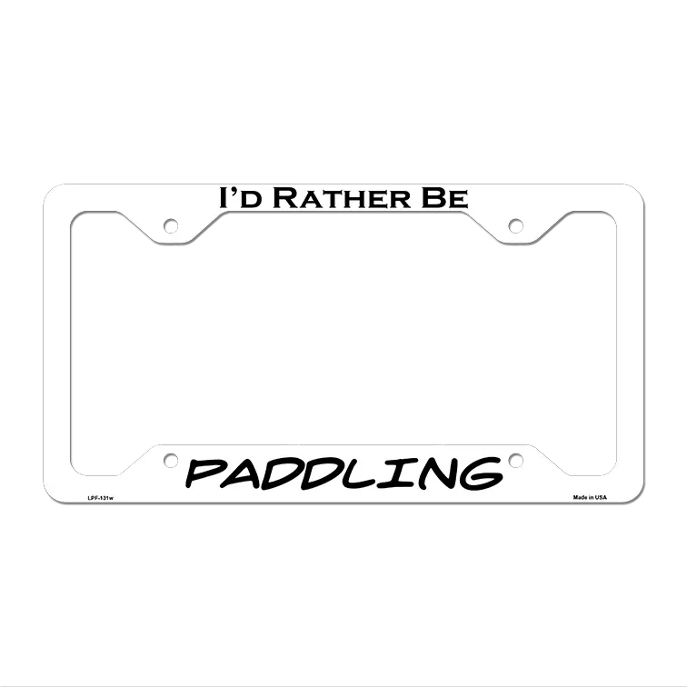 Paddling Novelty Metal License Plate Frame LPF-131 12.25" x 6.5" White Frame (LPF)