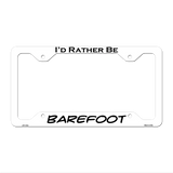 Barefoot Novelty Metal License Plate Frame LPF-132 12.25" x 6.5" White Frame (LPF)