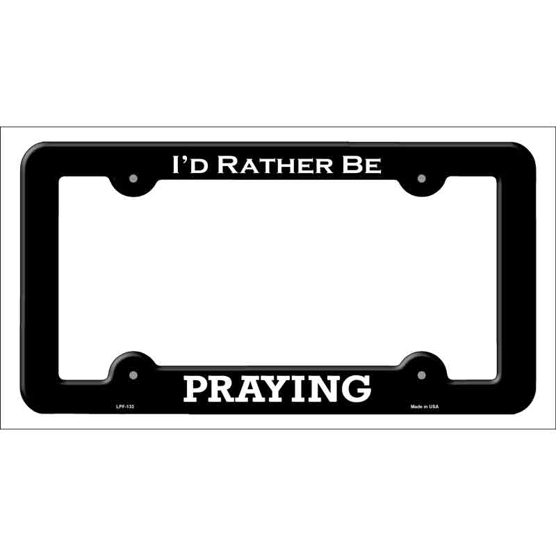 Praying Novelty Metal License Plate Frame LPF-133 Black