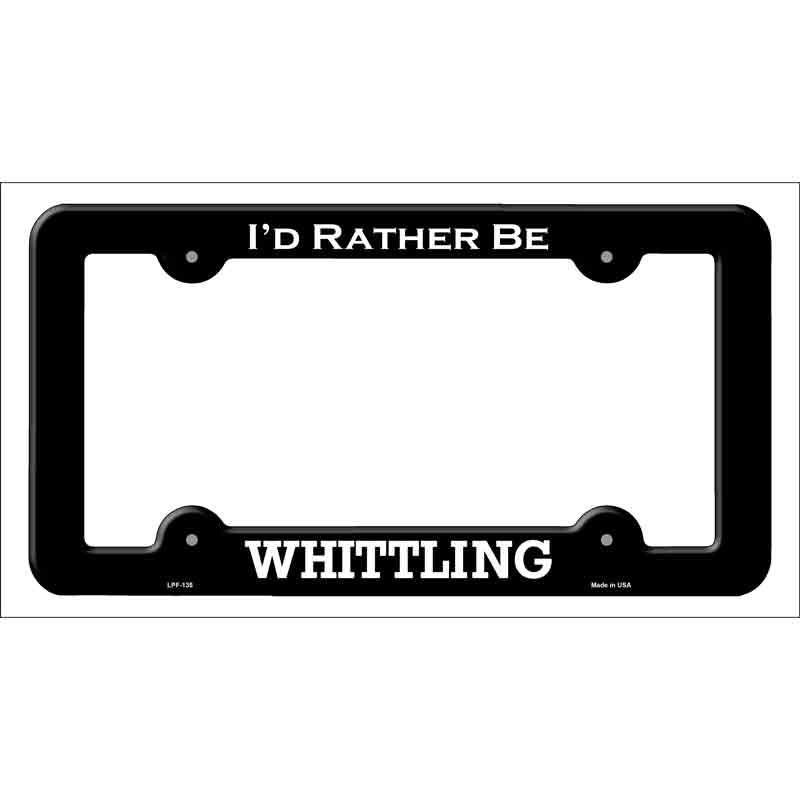 Whittling Novelty Metal License Plate Frame LPF-135 Black