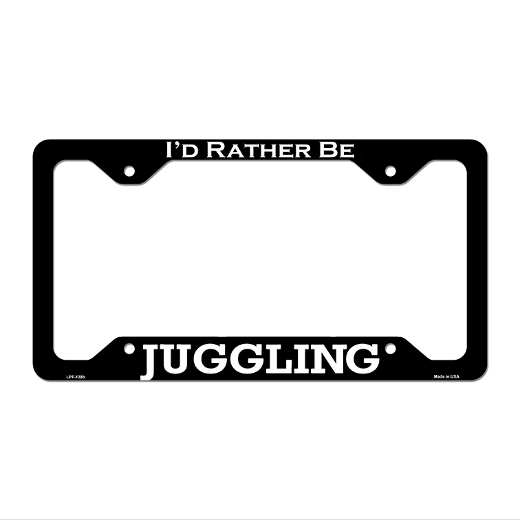 Juggling Novelty Metal License Plate Frame LPF-138 12.25" x 6.5" Black Frame (LPF)