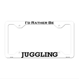 Juggling Novelty Metal License Plate Frame LPF-138 12.25" x 6.5" White Frame (LPF)