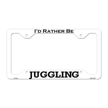 Juggling Novelty Metal License Plate Frame LPF-138 12.25" x 6.5" White Frame (LPF)