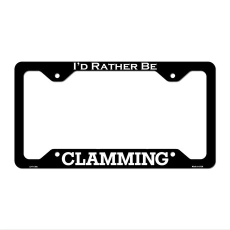 Clamming Novelty Metal License Plate Frame LPF-139 12.25" x 6.5" Black Frame (LPF)