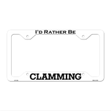 Clamming Novelty Metal License Plate Frame LPF-139 12.25" x 6.5" White Frame (LPF)