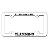 Clamming Novelty Metal License Plate Frame LPF-139 White